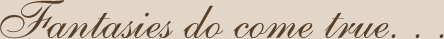 Fantasies do come true...